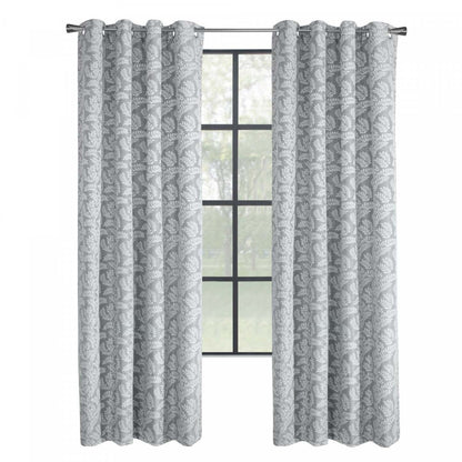 Thermaplus Patricia Silver Blackout Grommet Curtain Panel - 52 x 84|Panneau de rideau coupe-lumière à œillets Patricia argenté de Thermaplus - 52 x 84