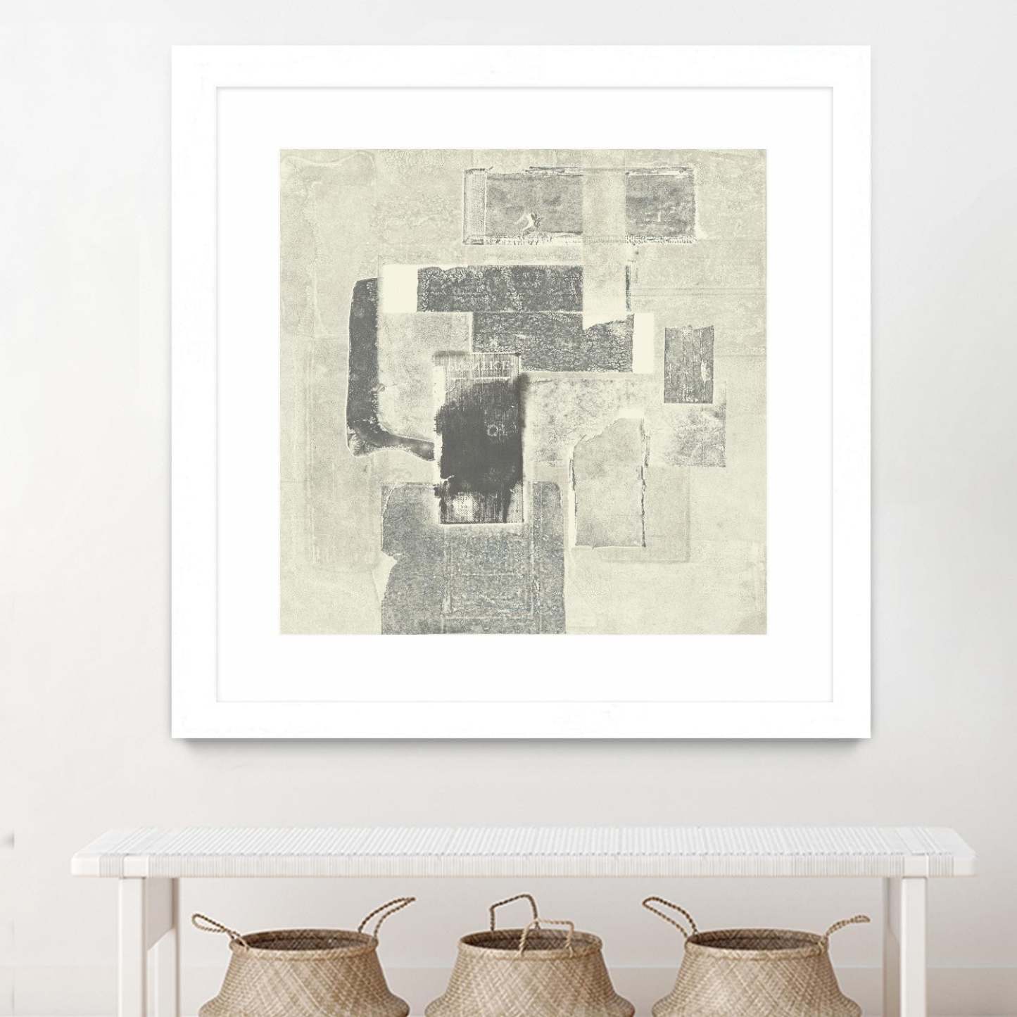 Camera Obscura Matted and Framed White 36x36 Wall Art|Œuvre d'art murale encadrée blanche et mate « Camera Obscura » 36 x 36