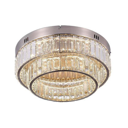 Stella Two-Tier LED Satin Nickel Flush Mount|Plafonnier affleuré à 2 niveaux Stella nickel satiné à DEL|D06HANS9