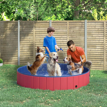 Pawhut Piscine Pliable Pour Chien Portable, Baignoire Pour Chiots Intérieure/Extérieure Avec Antidérapant
