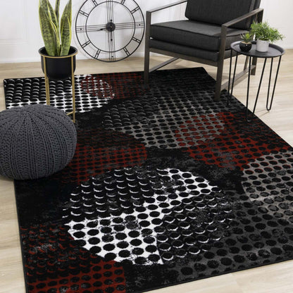 Carpette moelleuse Perry à motif de caisse industrielle - 5 pi 3 po x 7 pi 7 po