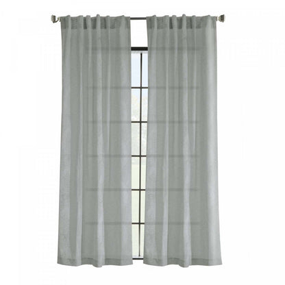 Habitat Trenton Grey Light Filtering Dual Header Curtain Panel - 52 x 95|Panneau de rideau filtrant la lumière Trenton gris à double têtes d'Habitat - 52 x 95
