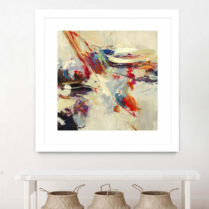 Positive Energy I Matted and Framed White 36x36 Wall Art|Œuvre d’art murale encadrée blanche et mate « Positive Energy I » 36 x 36