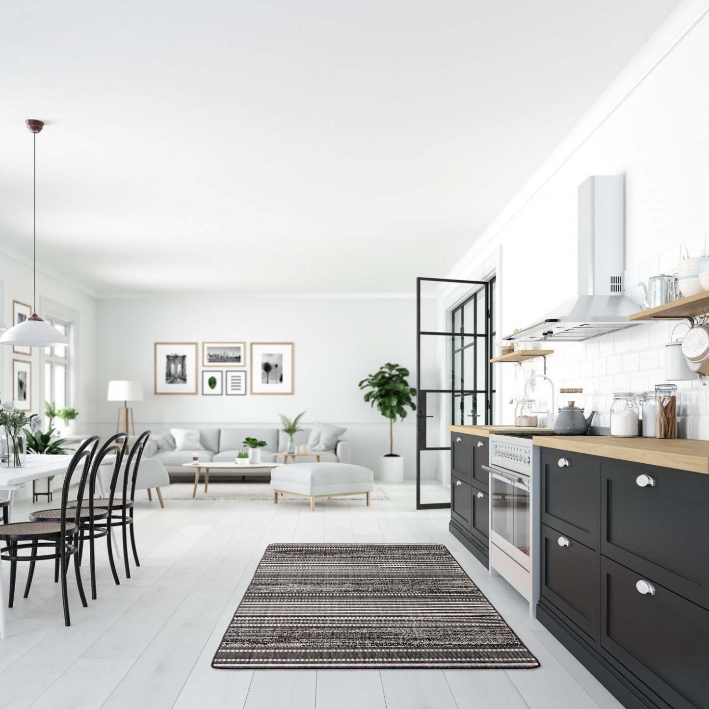 Tapis Wileen Noir - 4'4 X 6'5 |Carpette Wileen noire - 4 pi 4 po x 6 pi 5 po