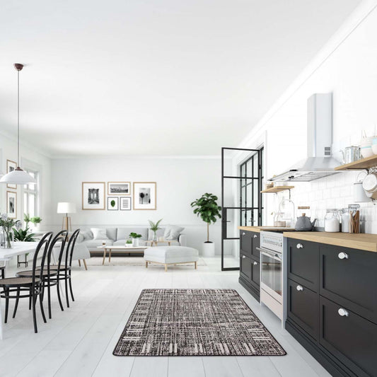 Tapis Joni Noir - 4'4 X 6'5 |Carpette Joni noire - 4 pi 4 po x 6 pi 5 po