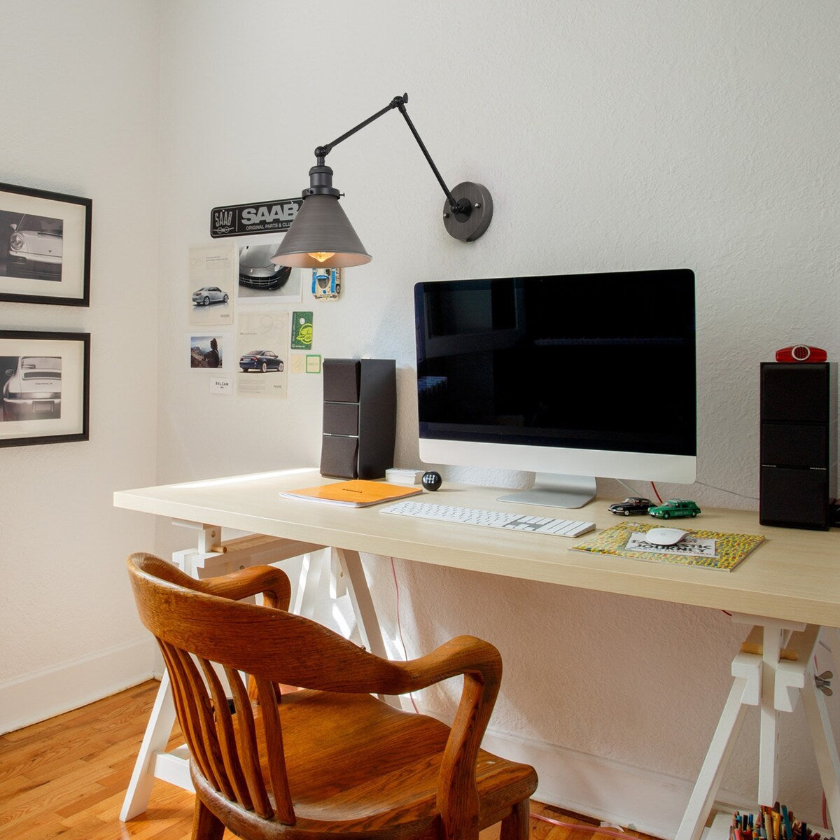 Ensemble de 2 appliques murales modernes à bras articulé réglable Malryn, à brancher ou à câblér