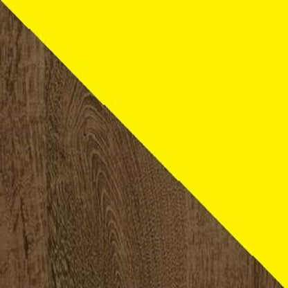 Manhattan Comfort Liberty Mid-Century Modern Nightstand with 2 Full Extension Drawers - Rustic Brown & Yellow|Table de nuit Liberty de Manhattan Comfort de style moderne du milieu du 20e siècle avec 2 tiroirs à extension complète - brun rustique et jaune