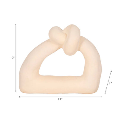 Sand Glaze Ceramic 11 Knot with Open Cut-Out - Ivory|Nœud de 11 po en céramique avec glacis de sable et découpe - ivoire