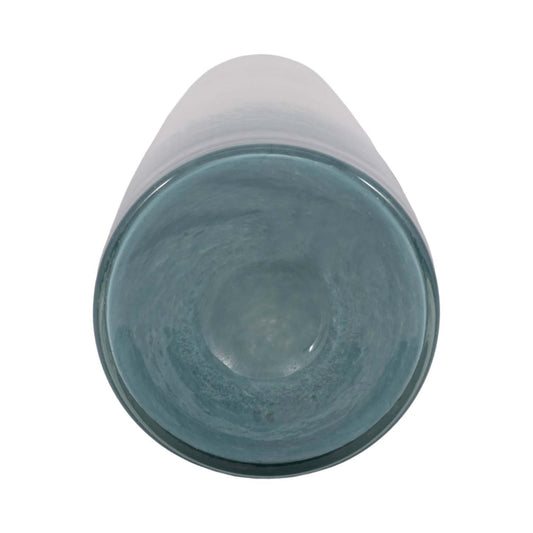 Glass 11 Light Blue Waters Vase - Blue and White|Vase de 11 po en verre à motif d'eaux bleu clair - bleu et blanc