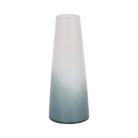 Glass 11 Light Blue Waters Vase - Blue and White|Vase de 11 po en verre à motif d'eaux bleu clair - bleu et blanc