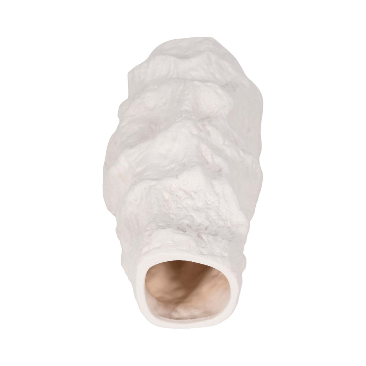 Vase de 17 po en céramique à texture irrégulière - blanc