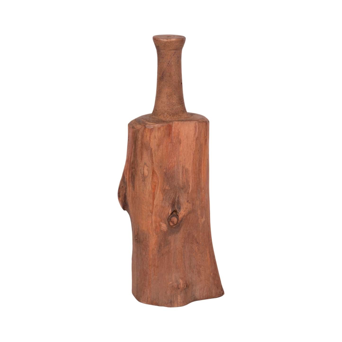 Reclaimed Wood 18 Bottle Tabletop Decor - Brown|Article décoratif de table bouteille de 18 po en bois recyclé - brun