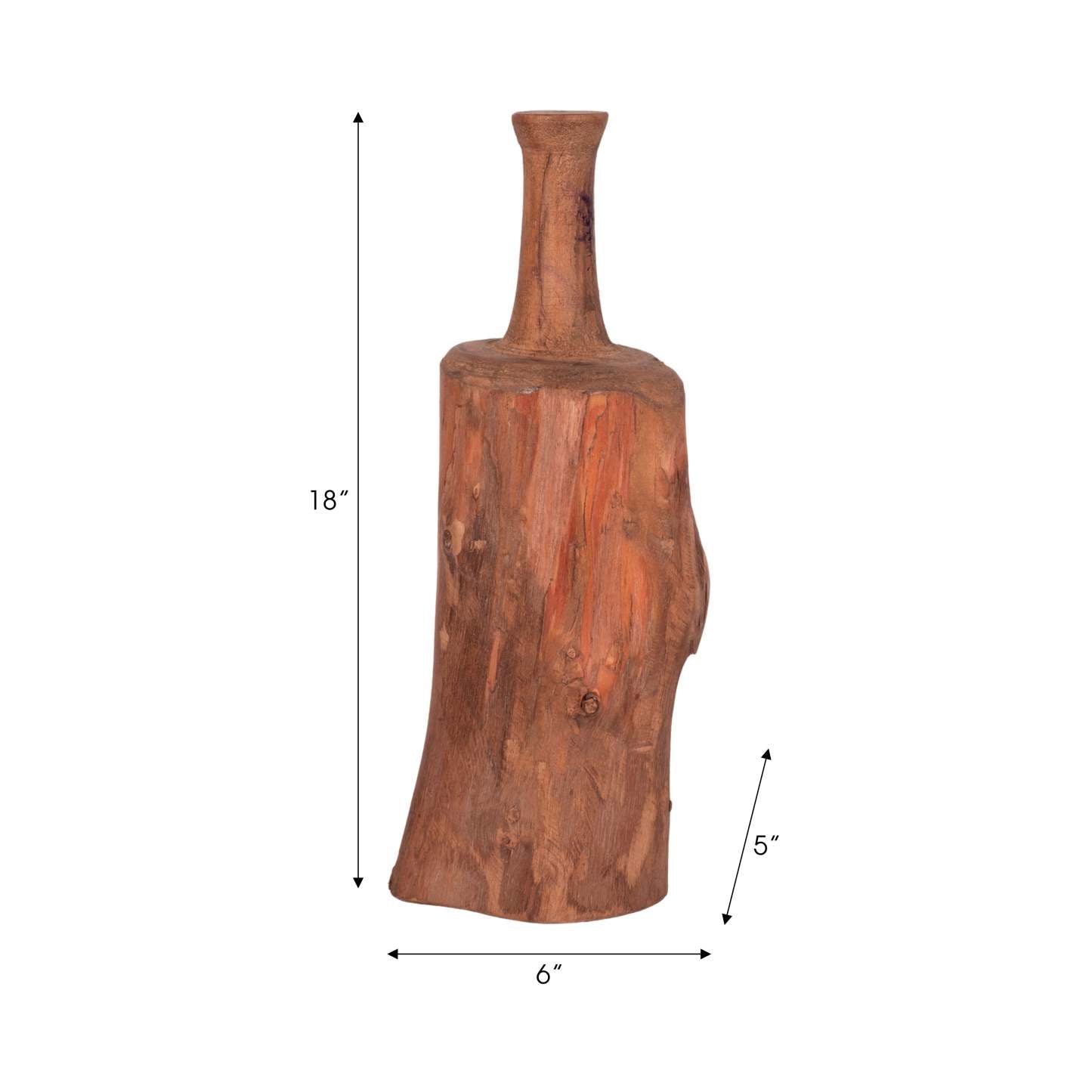 Reclaimed Wood 18 Bottle Tabletop Decor - Brown|Article décoratif de table bouteille de 18 po en bois recyclé - brun