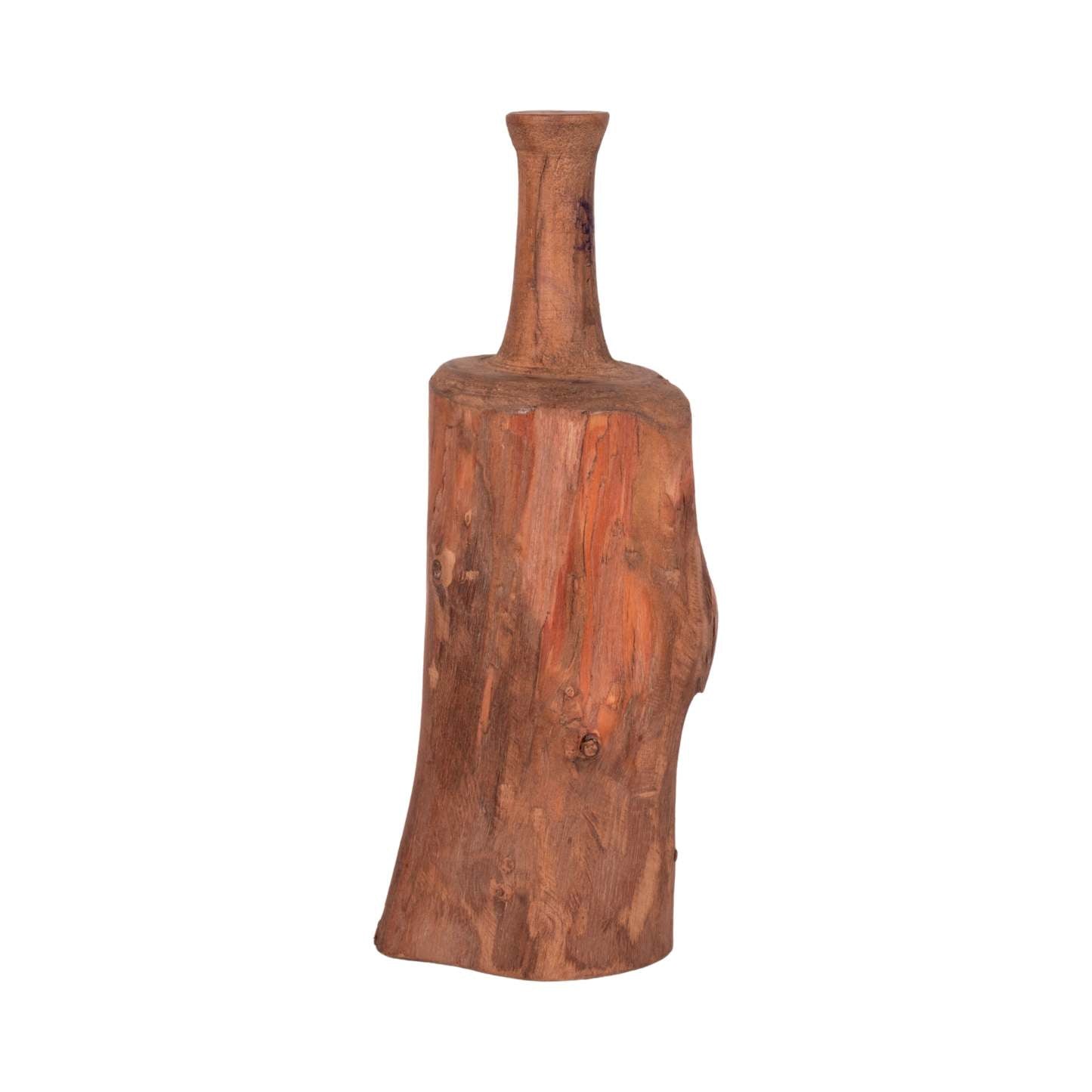 Reclaimed Wood 18 Bottle Tabletop Decor - Brown|Article décoratif de table bouteille de 18 po en bois recyclé - brun