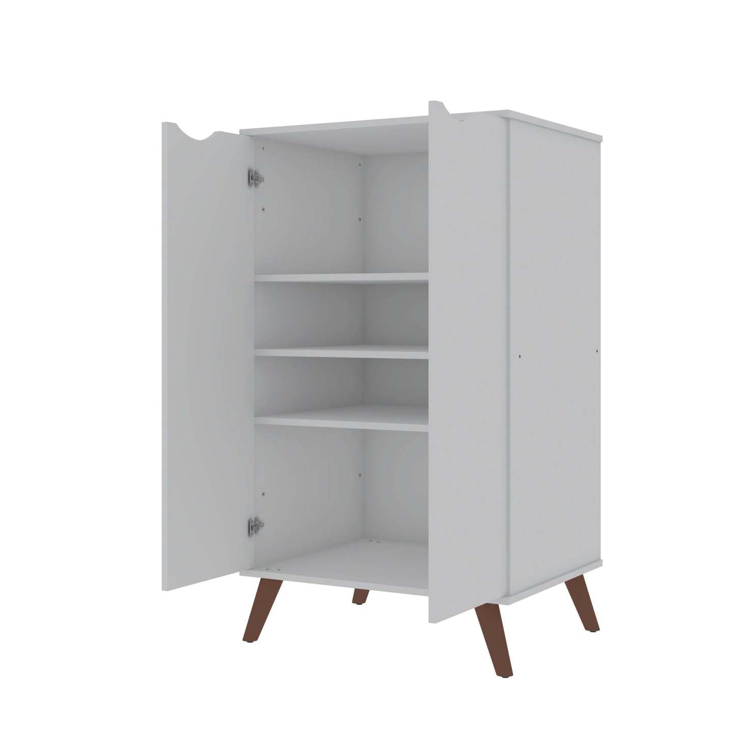 Manhattan Comfort Hampton Shoe Closet with 4 Shelves Solid Wood Legs - White|Armoire à chaussures Hampton de Manhattan Comfort avec 4 tablettes et pattes en bois massif - blanche