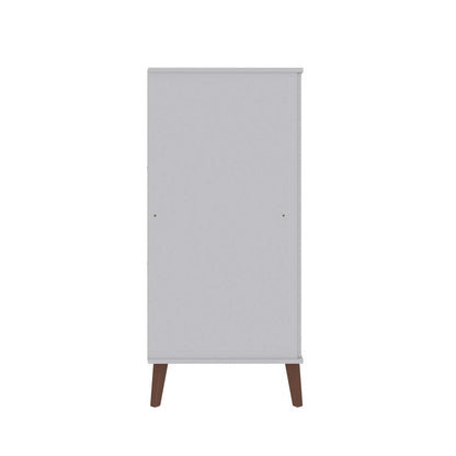 Manhattan Comfort Hampton Shoe Closet with 4 Shelves Solid Wood Legs - White|Armoire à chaussures Hampton de Manhattan Comfort avec 4 tablettes et pattes en bois massif - blanche