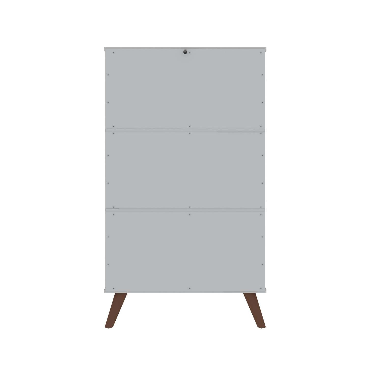 Manhattan Comfort Hampton Shoe Closet with 4 Shelves Solid Wood Legs - White|Armoire à chaussures Hampton de Manhattan Comfort avec 4 tablettes et pattes en bois massif - blanche