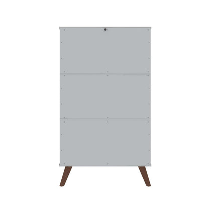 Manhattan Comfort Hampton Shoe Closet with 4 Shelves Solid Wood Legs - White|Armoire à chaussures Hampton de Manhattan Comfort avec 4 tablettes et pattes en bois massif - blanche