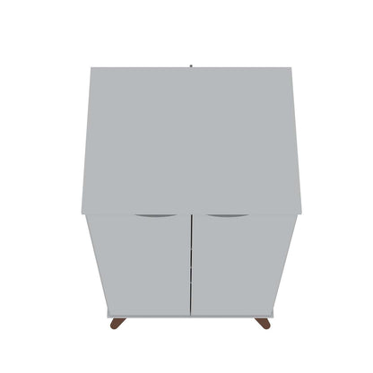 Manhattan Comfort Hampton Shoe Closet with 4 Shelves Solid Wood Legs - White|Armoire à chaussures Hampton de Manhattan Comfort avec 4 tablettes et pattes en bois massif - blanche