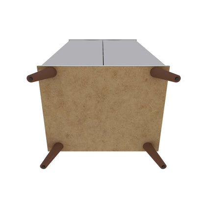 Manhattan Comfort Hampton Shoe Closet with 4 Shelves Solid Wood Legs - White|Armoire à chaussures Hampton de Manhattan Comfort avec 4 tablettes et pattes en bois massif - blanche