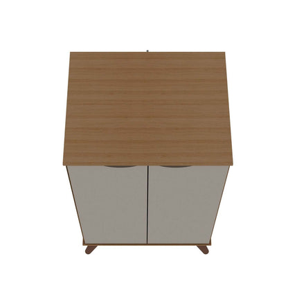 Manhattan Comfort Hampton Shoe Closet with 4 Shelves Solid Wood Legs - Off White|Armoire à chaussures Hampton de Manhattan Comfort avec 4 tablettes et pattes en bois massif - blanc cassé