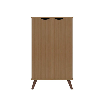 Manhattan Comfort Hampton Shoe Closet with 4 Shelves Solid Wood Legs - Maple Cream|Armoire à chaussures Hampton de Manhattan Comfort avec 4 tablettes et pattes en bois massif - crème d'érable