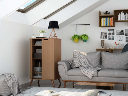 Manhattan Comfort Hampton Shoe Closet with 4 Shelves Solid Wood Legs - Maple Cream|Armoire à chaussures Hampton de Manhattan Comfort avec 4 tablettes et pattes en bois massif - crème d'érable