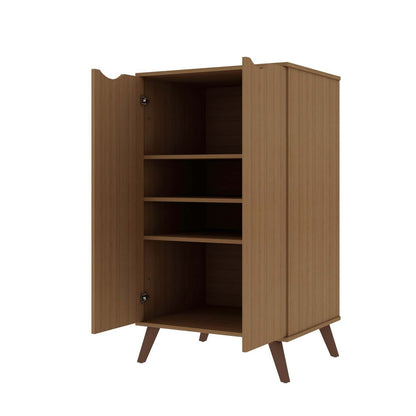 Manhattan Comfort Hampton Shoe Closet with 4 Shelves Solid Wood Legs - Maple Cream|Armoire à chaussures Hampton de Manhattan Comfort avec 4 tablettes et pattes en bois massif - crème d'érable