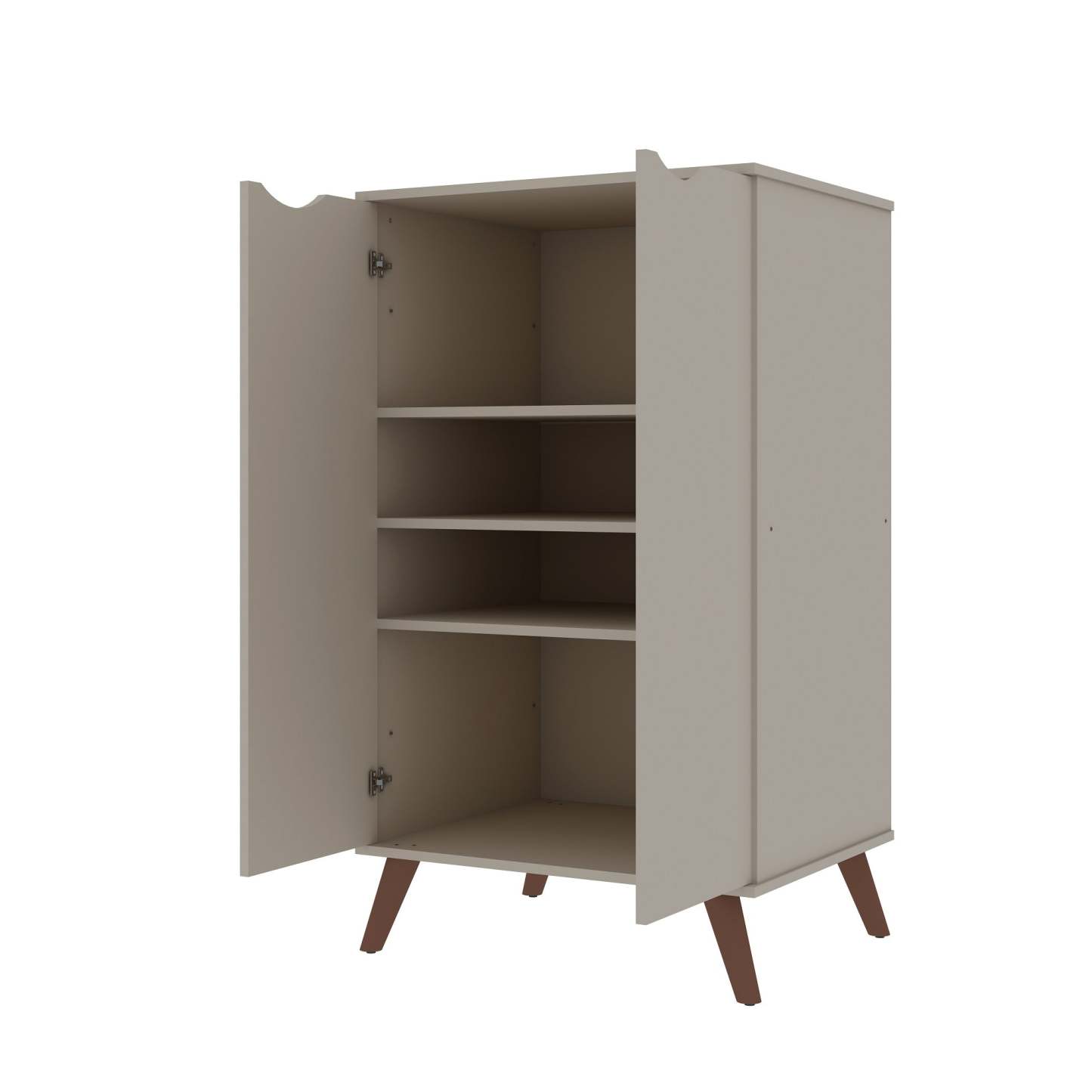 Manhattan Comfort Hampton Shoe Closet with 4 Shelves Solid Wood Legs - Off White &amp; Maple Cream|Armoire à chaussures Hampton de Manhattan Comfort avec 4 tablettes et pattes en bois massif - blanc cassé et crème d'érable