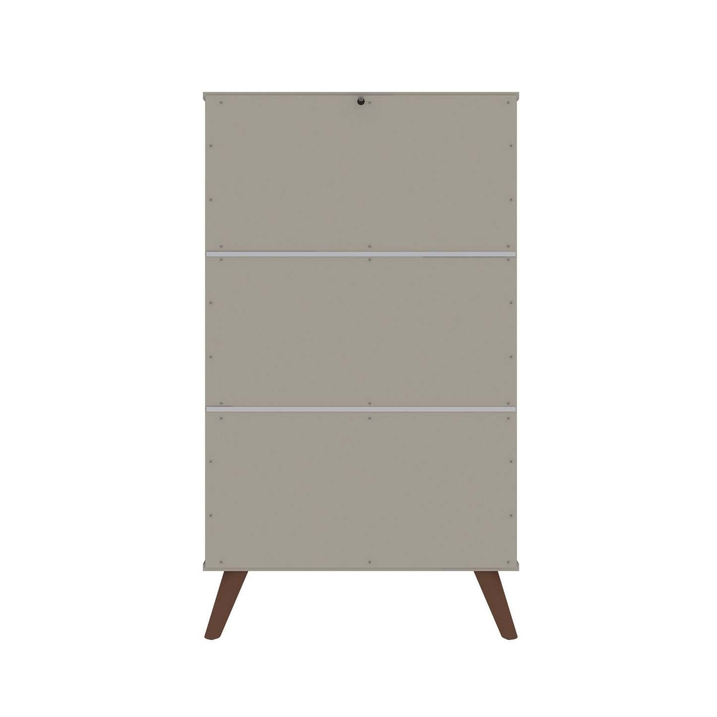 Manhattan Comfort Hampton Shoe Closet with 4 Shelves Solid Wood Legs - Off White &amp; Maple Cream|Armoire à chaussures Hampton de Manhattan Comfort avec 4 tablettes et pattes en bois massif - blanc cassé et crème d'érable