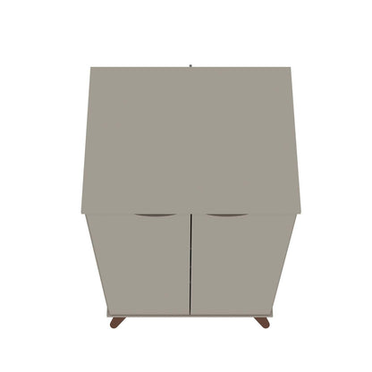 Manhattan Comfort Hampton Shoe Closet with 4 Shelves Solid Wood Legs - Off White &amp; Maple Cream|Armoire à chaussures Hampton de Manhattan Comfort avec 4 tablettes et pattes en bois massif - blanc cassé et crème d'érable