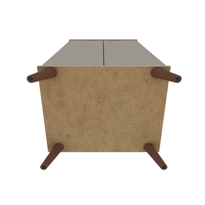 Manhattan Comfort Hampton Shoe Closet with 4 Shelves Solid Wood Legs - Off White &amp; Maple Cream|Armoire à chaussures Hampton de Manhattan Comfort avec 4 tablettes et pattes en bois massif - blanc cassé et crème d'érable