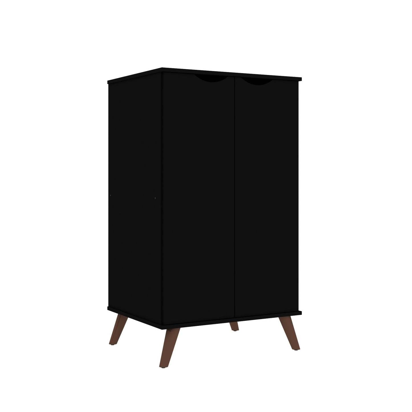 Manhattan Comfort Hampton Shoe Closet with 4 Shelves Solid Wood Legs - Black|Armoire à chaussures Hampton de Manhattan Comfort avec 4 tablettes et pattes en bois massif - noire