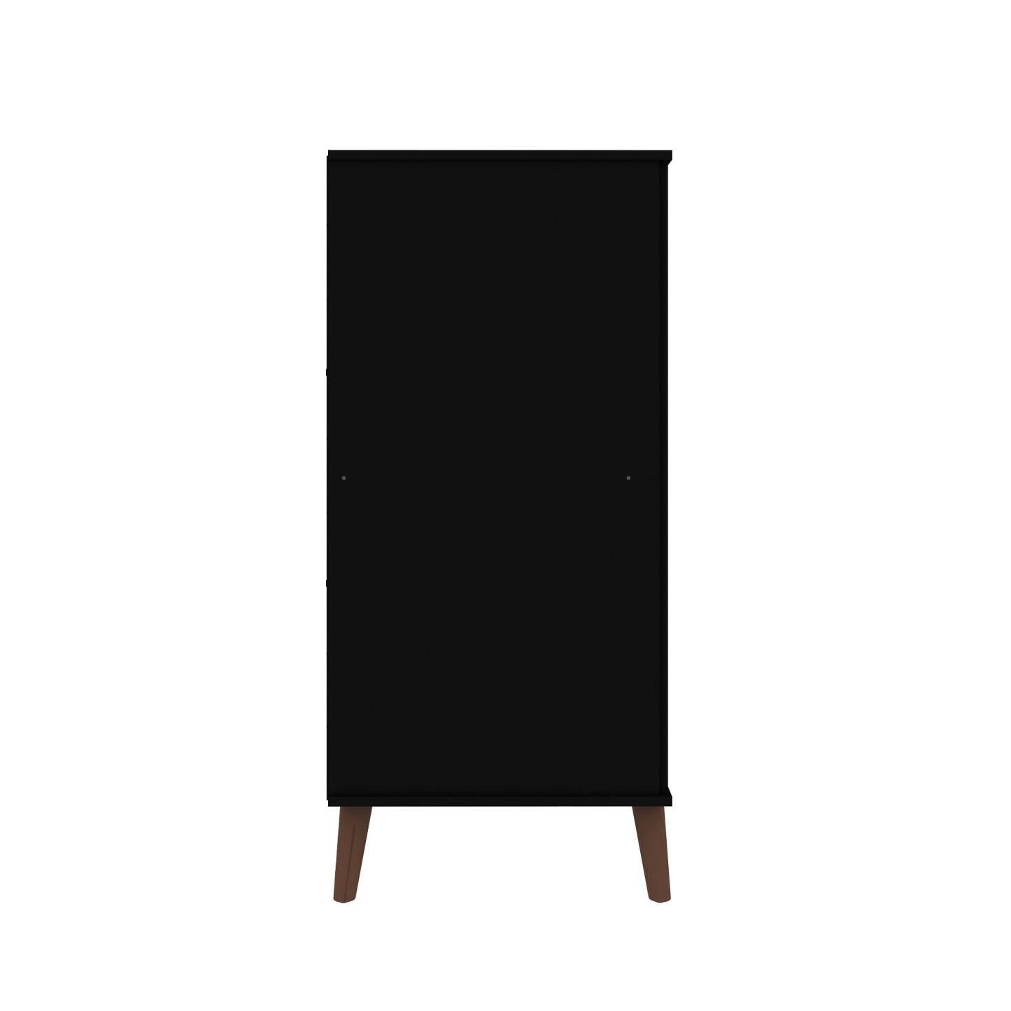 Manhattan Comfort Hampton Shoe Closet with 4 Shelves Solid Wood Legs - Black|Armoire à chaussures Hampton de Manhattan Comfort avec 4 tablettes et pattes en bois massif - noire