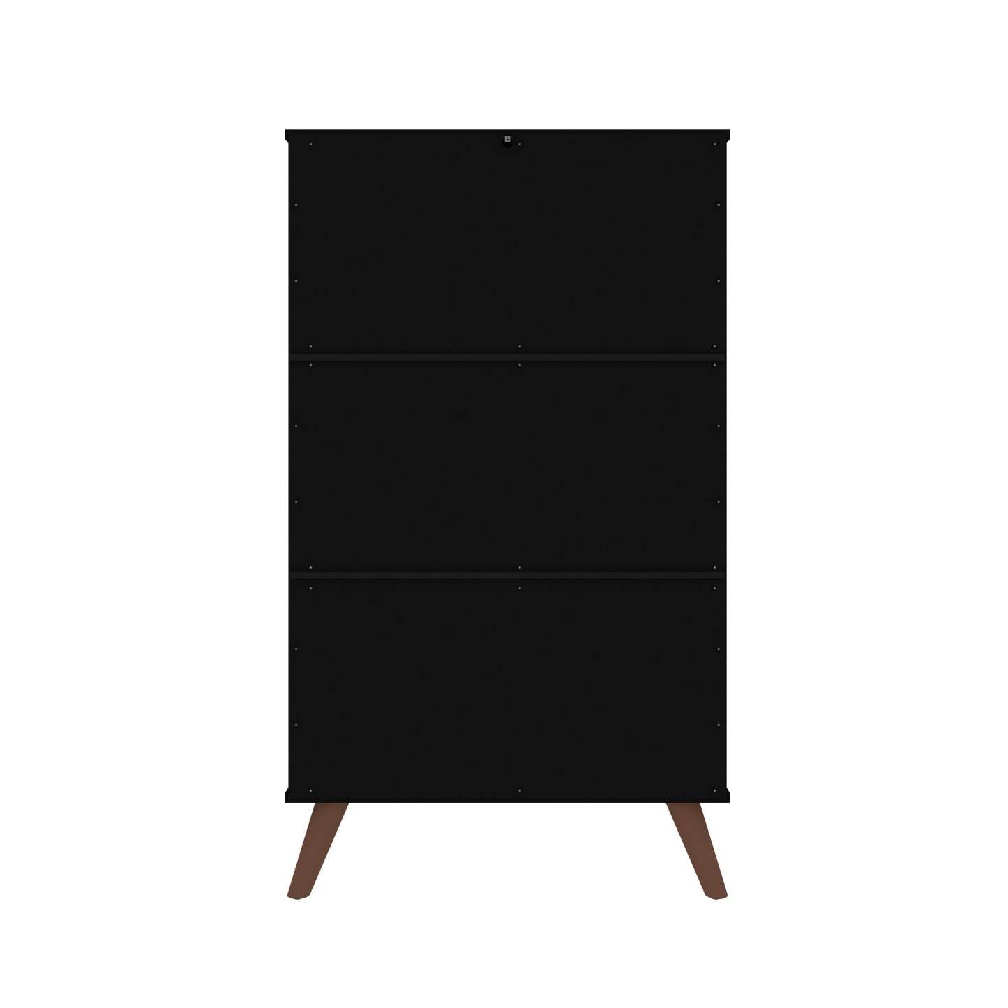 Manhattan Comfort Hampton Shoe Closet with 4 Shelves Solid Wood Legs - Black|Armoire à chaussures Hampton de Manhattan Comfort avec 4 tablettes et pattes en bois massif - noire