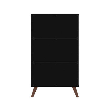 Manhattan Comfort Hampton Shoe Closet with 4 Shelves Solid Wood Legs - Black|Armoire à chaussures Hampton de Manhattan Comfort avec 4 tablettes et pattes en bois massif - noire