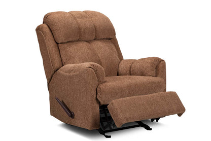 Fabriqué au Canada Fauteuil inclinable à bascule en tissu chenille 35 - Brun | Fauteuil berçant inclinable de 35 po fabriqué au Canada en tissu de chenille - brun