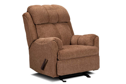 Fabriqué au Canada Fauteuil inclinable à bascule en tissu chenille 35 - Brun | Fauteuil berçant inclinable de 35 po fabriqué au Canada en tissu de chenille - brun