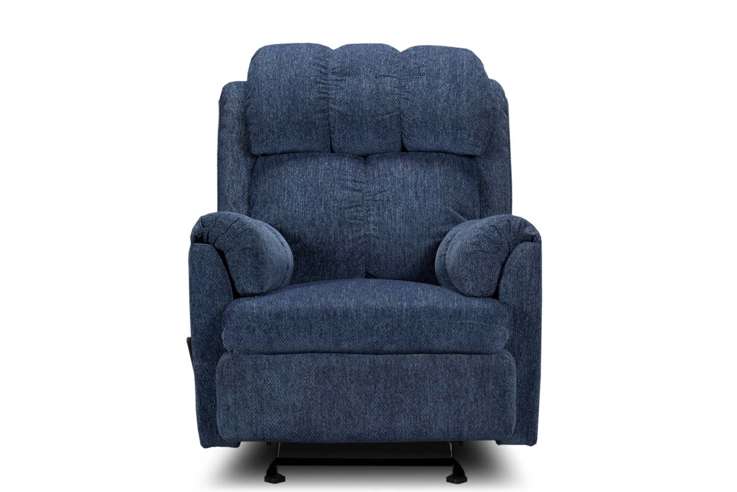 Fabriqué au Canada Fauteuil inclinable à bascule en tissu chenille 35 - Bleu marine | Fauteuil berçant inclinable de 35 po fabriqué au Canada en tissu de chenille - bleu marine