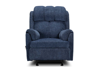 Fabriqué au Canada Fauteuil inclinable à bascule en tissu chenille 35 - Bleu marine | Fauteuil berçant inclinable de 35 po fabriqué au Canada en tissu de chenille - bleu marine