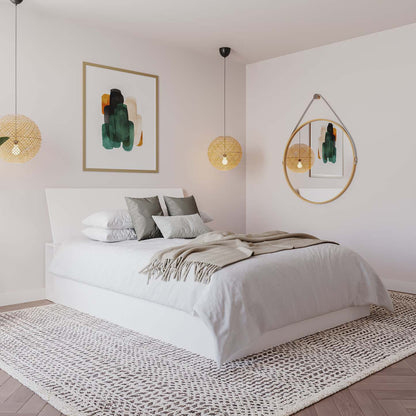 Tête de lit à panneau pour grand lit Nordika - Blanc | Tête de lit à panneaux Nordika pour grand lit - blanche | D08H2J3C