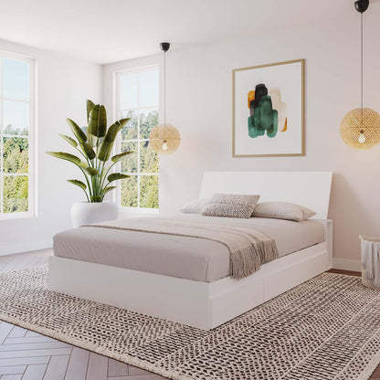 Tête de lit à panneau pour grand lit Nordika - Blanc | Tête de lit à panneaux Nordika pour grand lit - blanche | D08H2J3C