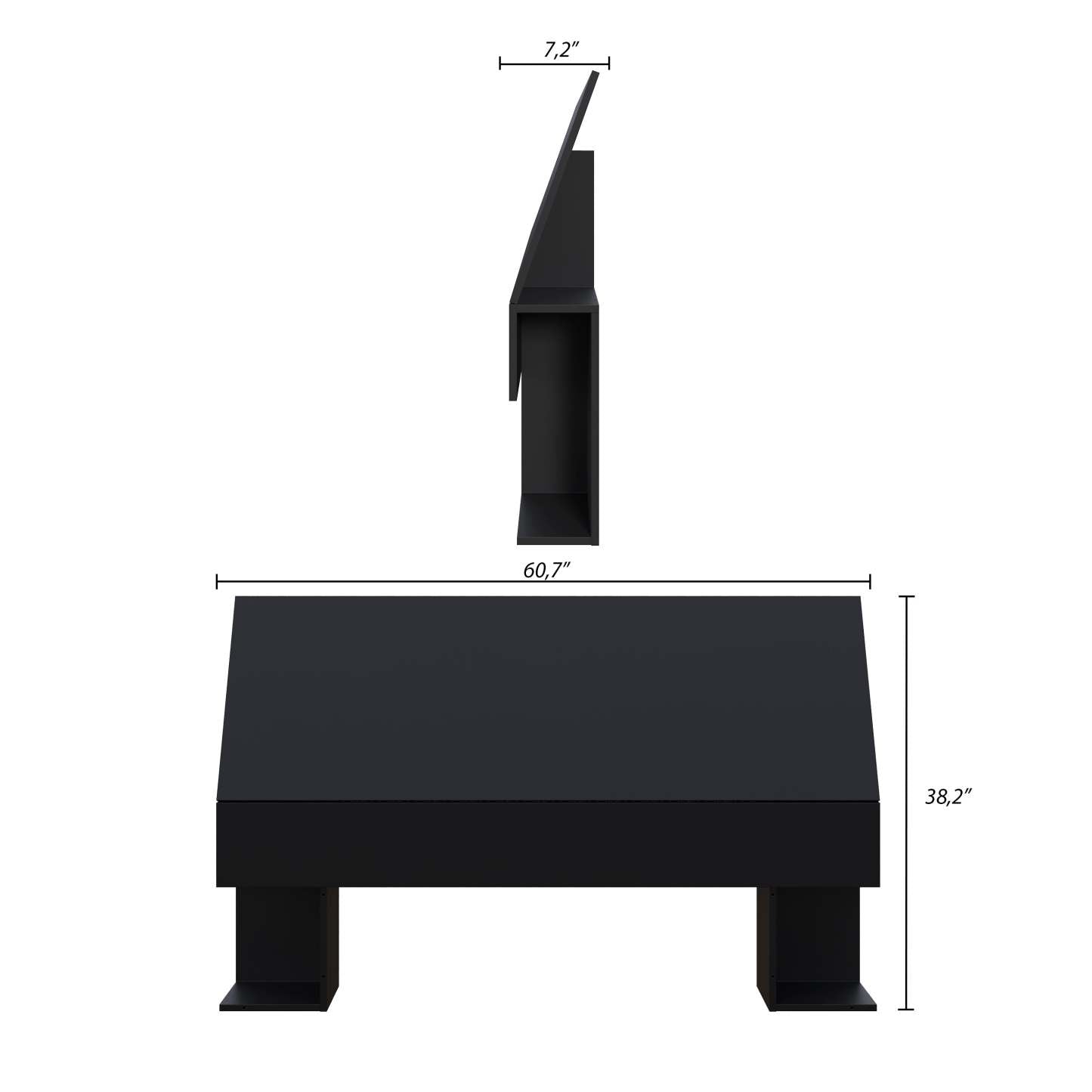 Tête de lit à panneau pour grand lit Nordika - Noir | Tête de lit à panneaux Nordika pour grand lit - noire | D08HGMWF