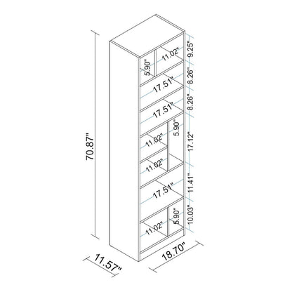 Bibliothèque durable Valenca de Manhattan Comfort avec 8 tablettes - blanche
