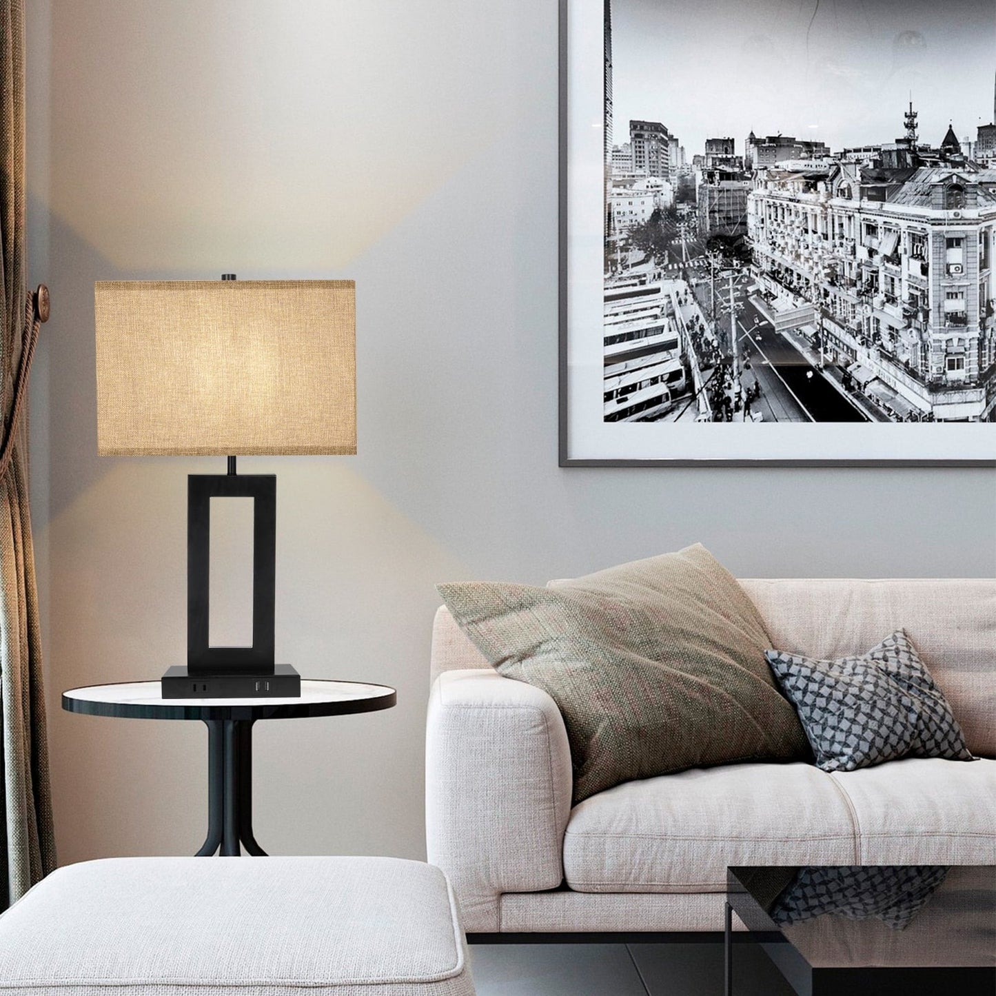 Ensemble de 22 lampes de table USB grises avec commande tactile