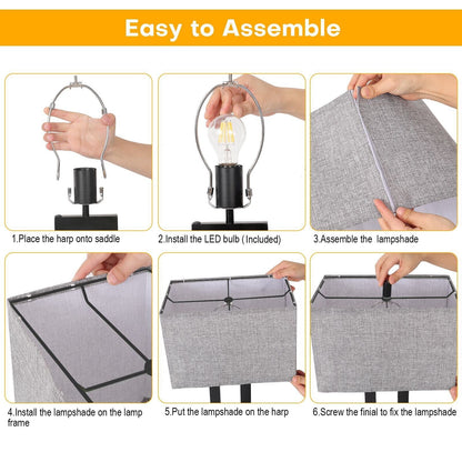 Ensemble de 22 lampes de table USB grises avec commande tactile