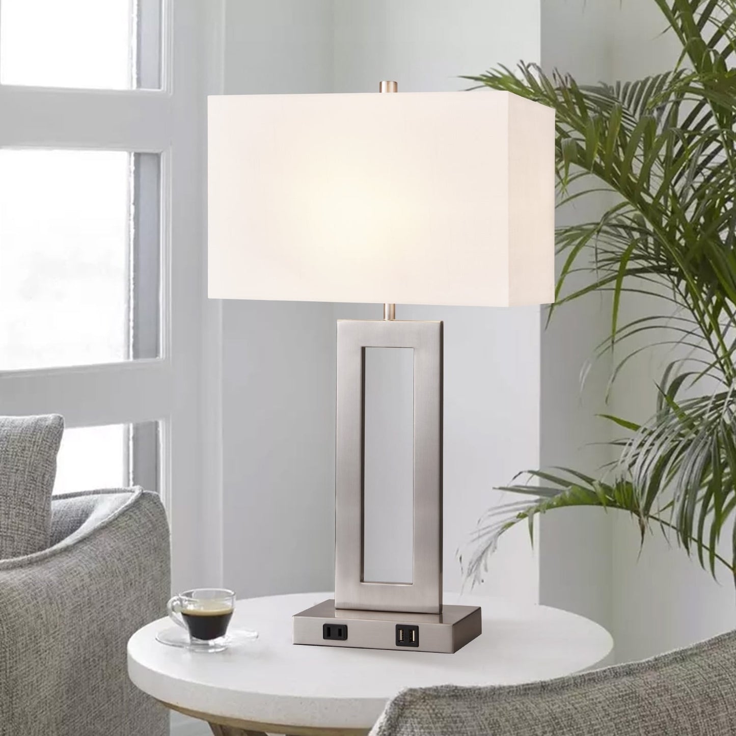 Ensemble de 22 lampes de table USB grises avec commande tactile