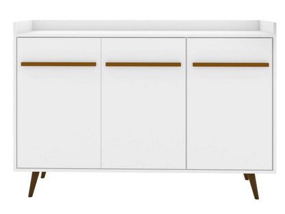 Manhattan Comfort Bradley 53,54" Buffet Stand avec 4 étagères - Blanc|Buffet Bradley de Manhattan Comfort de 53,54 po avec 4 tablettes - blanc