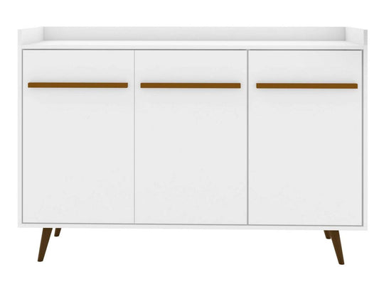Manhattan Comfort Bradley 53,54" Buffet Stand avec 4 étagères - Blanc|Buffet Bradley de Manhattan Comfort de 53,54 po avec 4 tablettes - blanc