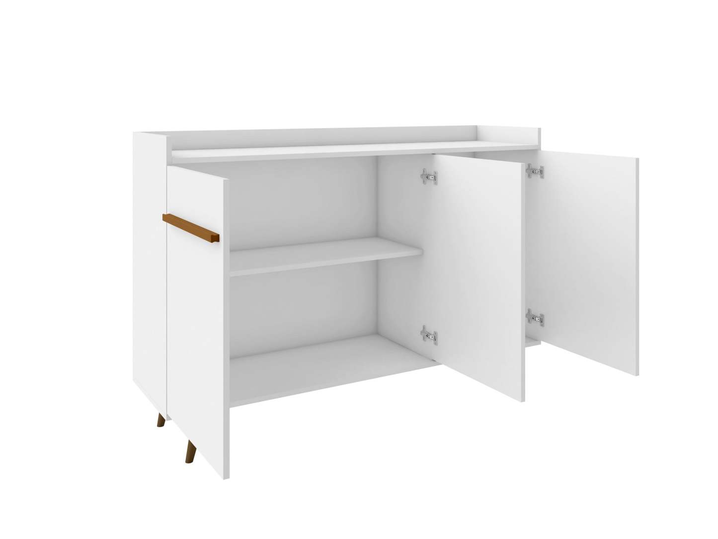 Manhattan Comfort Bradley 53,54" Buffet Stand avec 4 étagères - Blanc|Buffet Bradley de Manhattan Comfort de 53,54 po avec 4 tablettes - blanc
